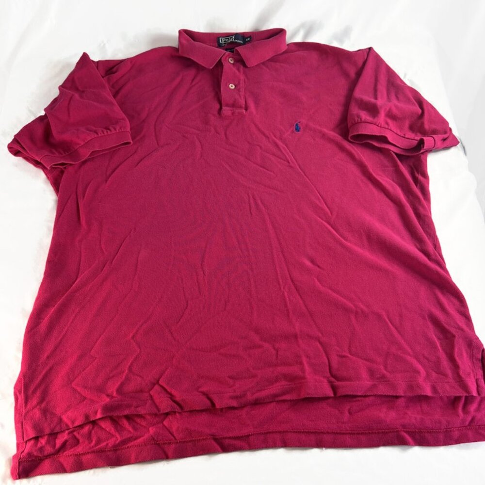 Vintage Polo Ralph Lauren Shirt Mens XXL Pink Pony Logo Short Sleeve